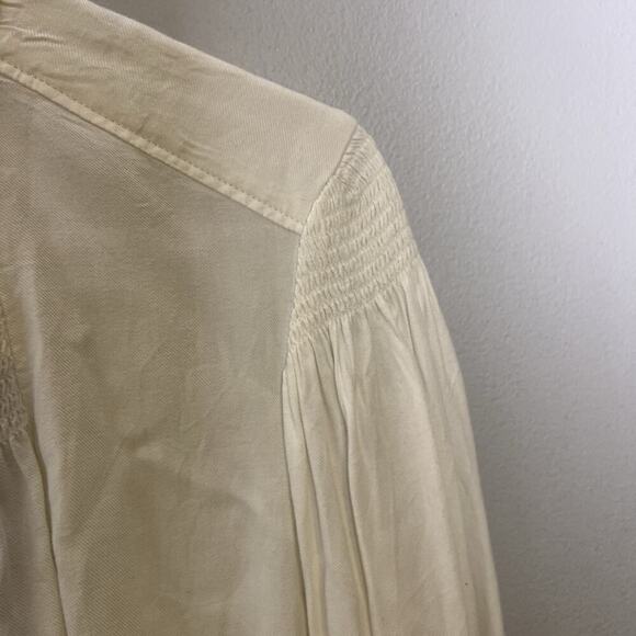 NWT Rebecca Taylor Long Sleeve Twill Blouse Sz S White - Picture 12 of 16